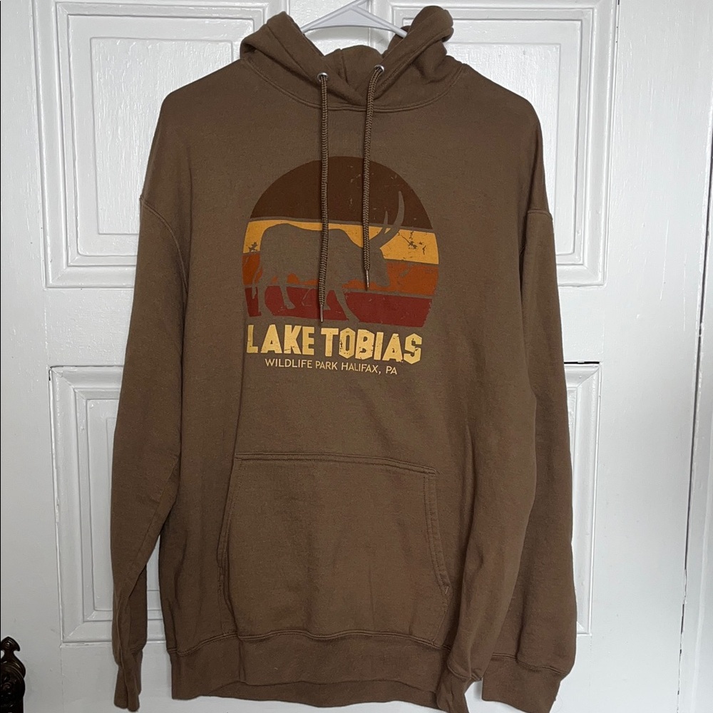 Port and Company Brown Lake Tobias Graphic Hoodie